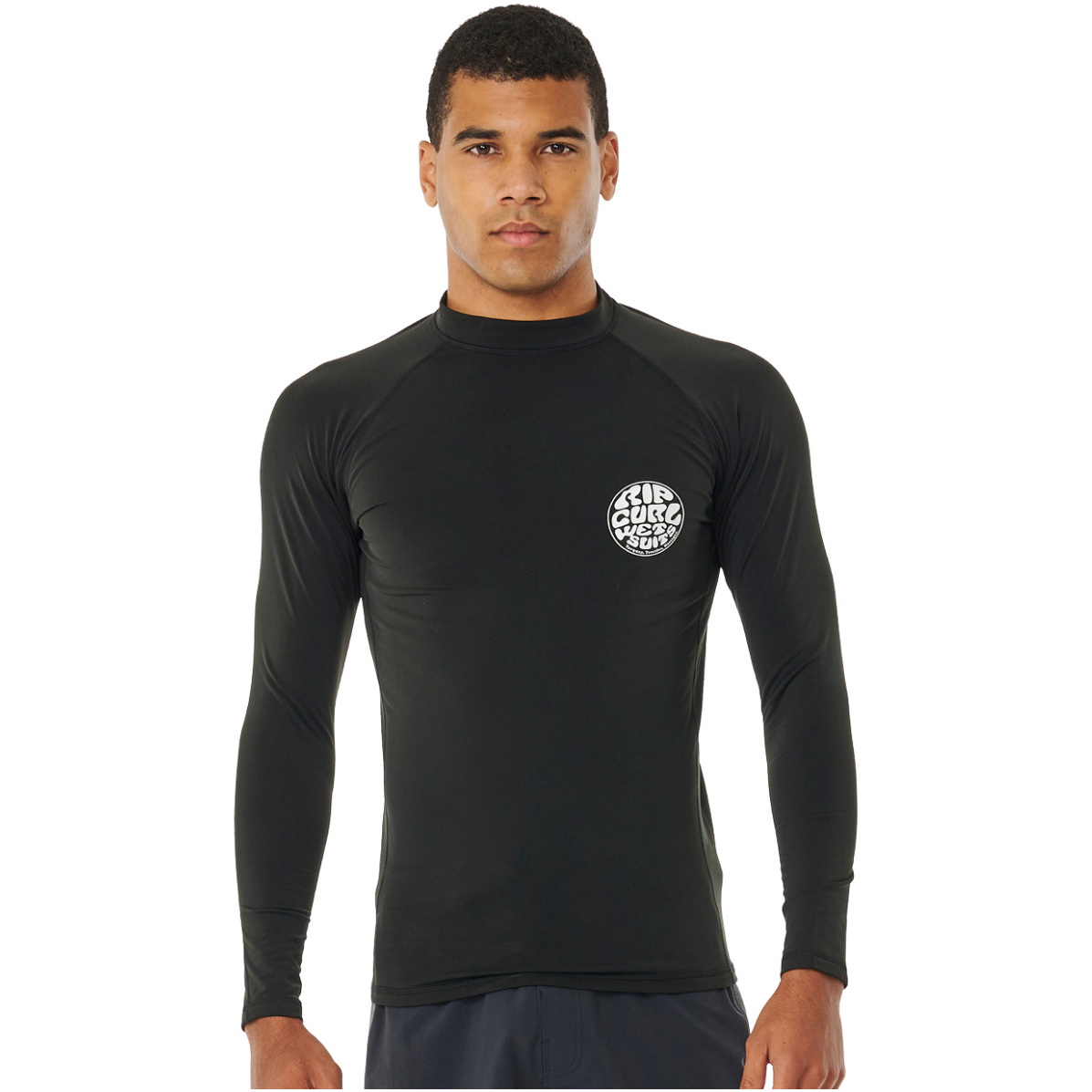 2025 Rip Curl Mens Icons UPF Brushed Long Sleeve Rash Vest 153MRV - Black